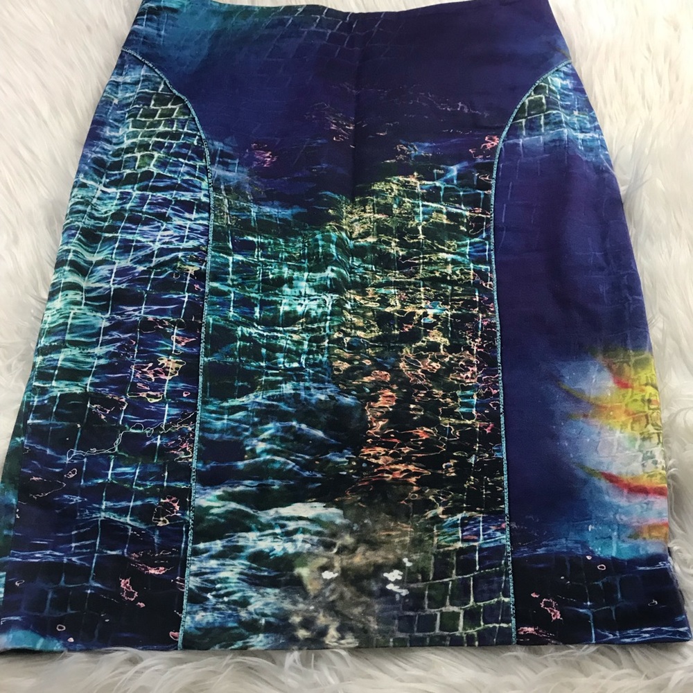 Rachel Roy colorful underwater print pencil skirt
